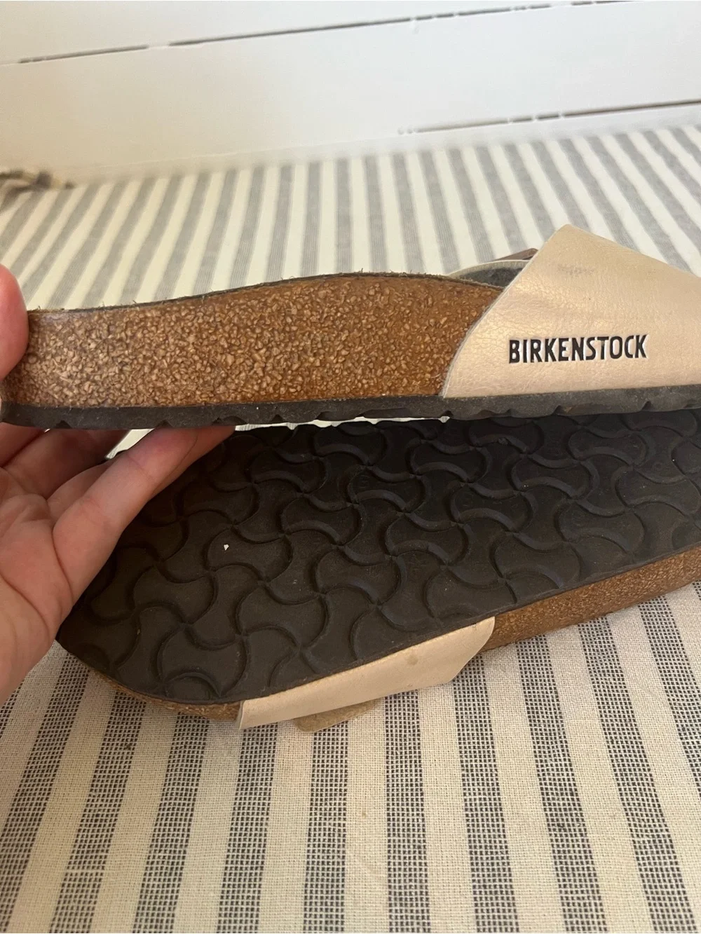 Birkenstock Madrid sandals in Graceful Pearl White